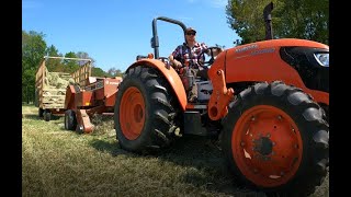 #18 Raking And Baling Hay With Kubota M7060 & Hesston Baler