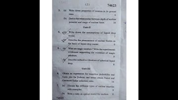 MDU MSc 2 nd semester Nuclear and particle physics 2022