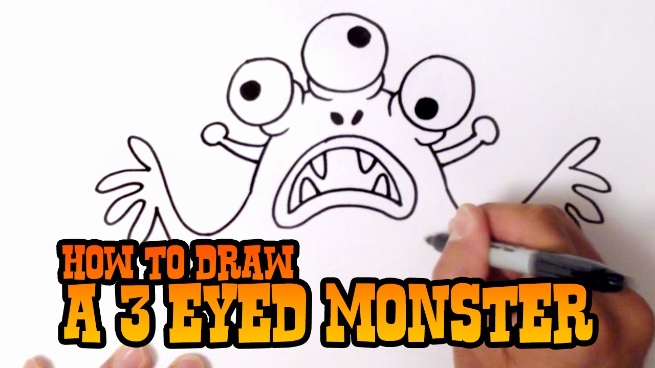 How to Draw a Monster - Step by Step for Kids - YouTube