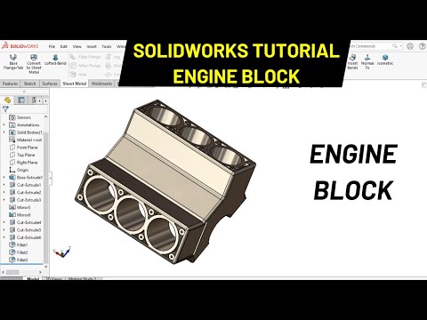 Engine Block in SOLIDWORKS | Robo CAD - YouTube