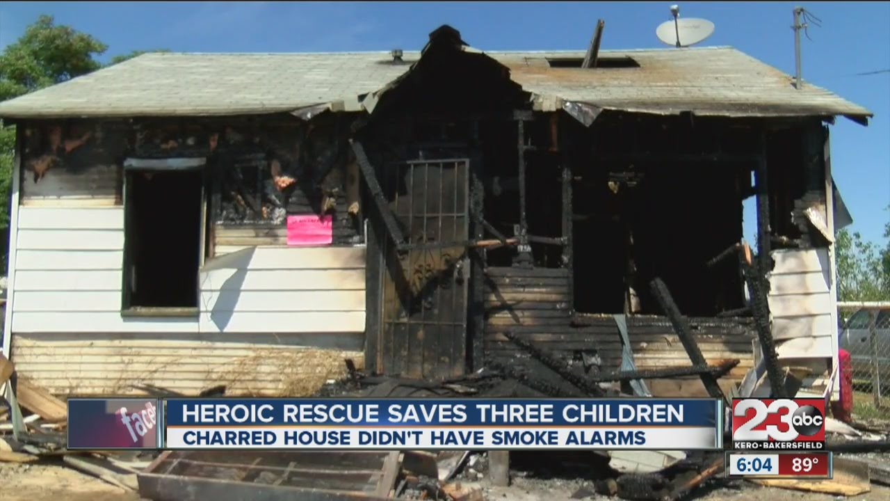 Children saved from burning building - YouTube
