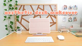 aesthetic desk makeover 🍃