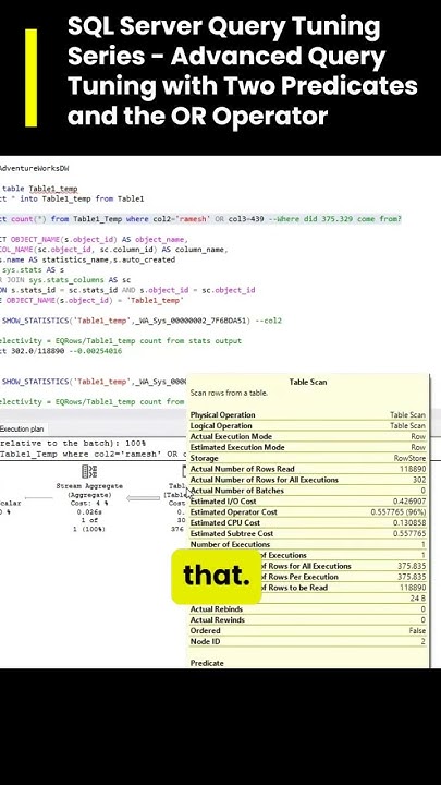 SQL Server Query Tuning Series - Advanced Query Tuning with Two ...
