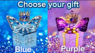 Choose your gift #chooseyourgiftchallenge #2giftboxes #blue #purple #pickone #wouldyourather
