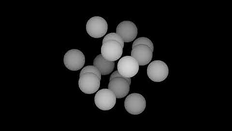 16-balls-monochrome. Rotation in four-dimensional space. 4D. Fourth dimension. Hyperspace.