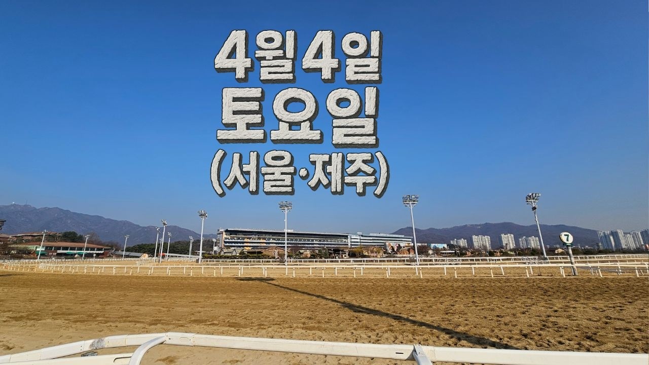 [ 2026년 4월 4일 토요(서울.제주)경마~!]