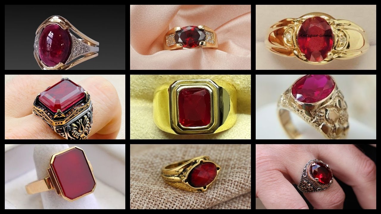 Ruby rings for men 2024gemstone rings for menemerald rubby stone rings for men