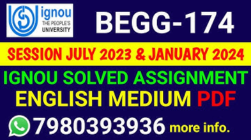 BEGG 174 Solved Assignment 2023-24 English, BEGG 174 Solved Assignment 23-24, BEGG-174 Assignment