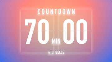 70 Minutes Countdown Timer Flip Clock / + Bells 🔔🌅