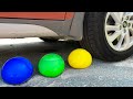 EXPERIMENT: BALLOONS VS CAR - Crushing Crunchy & Soft Things by Car!