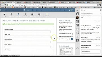 Getting to a Web Form on Podio