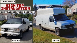 DIY High Top Installation on a Ford Econoline Van
