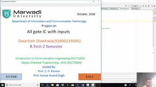 Basic Gates using JAVA || ICT Engineering || Degree || Diploma || Marwadi University