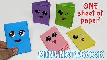 DIY MINI NOTEBOOKS ONE SHEET OF PAPER WITHOUT GLUE