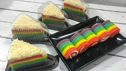 RESEP RAINBOW CAKE KUKUS 4 TELOR ENAK & LEMBUT - Durasi: 12.10. 