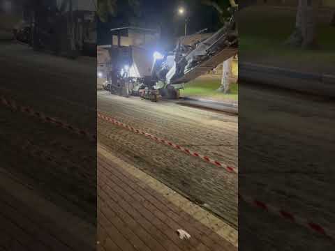Израиль - ночные работы по снятию и укладке нового дорожного покрытия «асфальта» 🚜сняли и уложили🚯