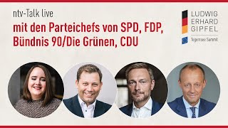 ntv-Talk livemit den Parteichefs von SPD, FDP, Bündnis 90/Die Grünen, CDU