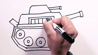 army tank easy drawing sketch draw drawings paintingvalley freehand sketches