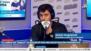 "Acá solo información periodística", Andrés Sanguinetti periodista demandado por El Señor del Tabaco