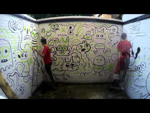 How to paint a garden wall. - YouTube