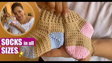 HOW TO CROCHET SOCKS IN ALL SIZES    - EASY AND FAST - BY LAURA CEPEDA