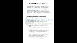 How To Fix Epson Error Code 0XE8 | 0xe8 Error Code | Latest 2021 - Solution.