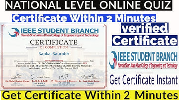 National Level E Quiz on R - Programming | Get Free Certificate | National Level Quiz Certificate