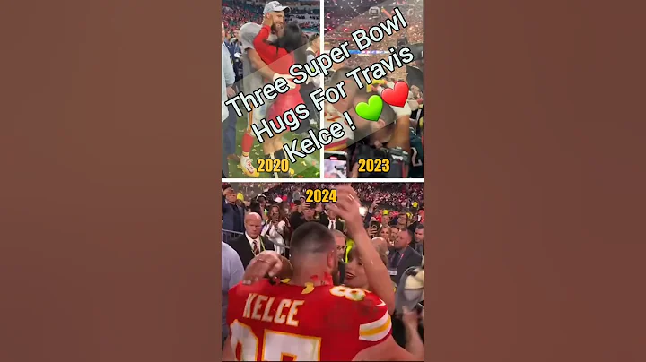 Three Super Bowl Hugs For Travis Kelce 💚 #taylorswift