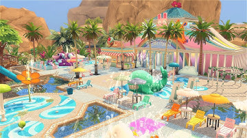 Sims 4 | Oasis Springs Water Park for my save file | No CC | Stop Motion Speed build