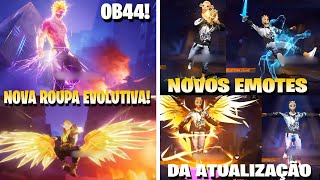 NOVA ATUALIZAÇÃO OB44! NOVA ROUPA EVOLUTIVA E LIVRARIA, NOVOS EMOTES, SKINS, NOVIDADES FREE FIRE