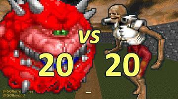 20 Cacodemons vs 20 Revenants - Monster Infighting - Doom II Retro Battles