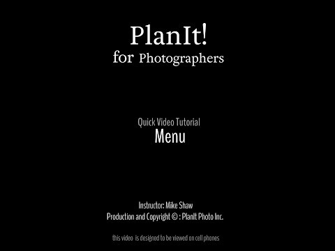 2.Menu (Planit Video Tutorial 2019.02)