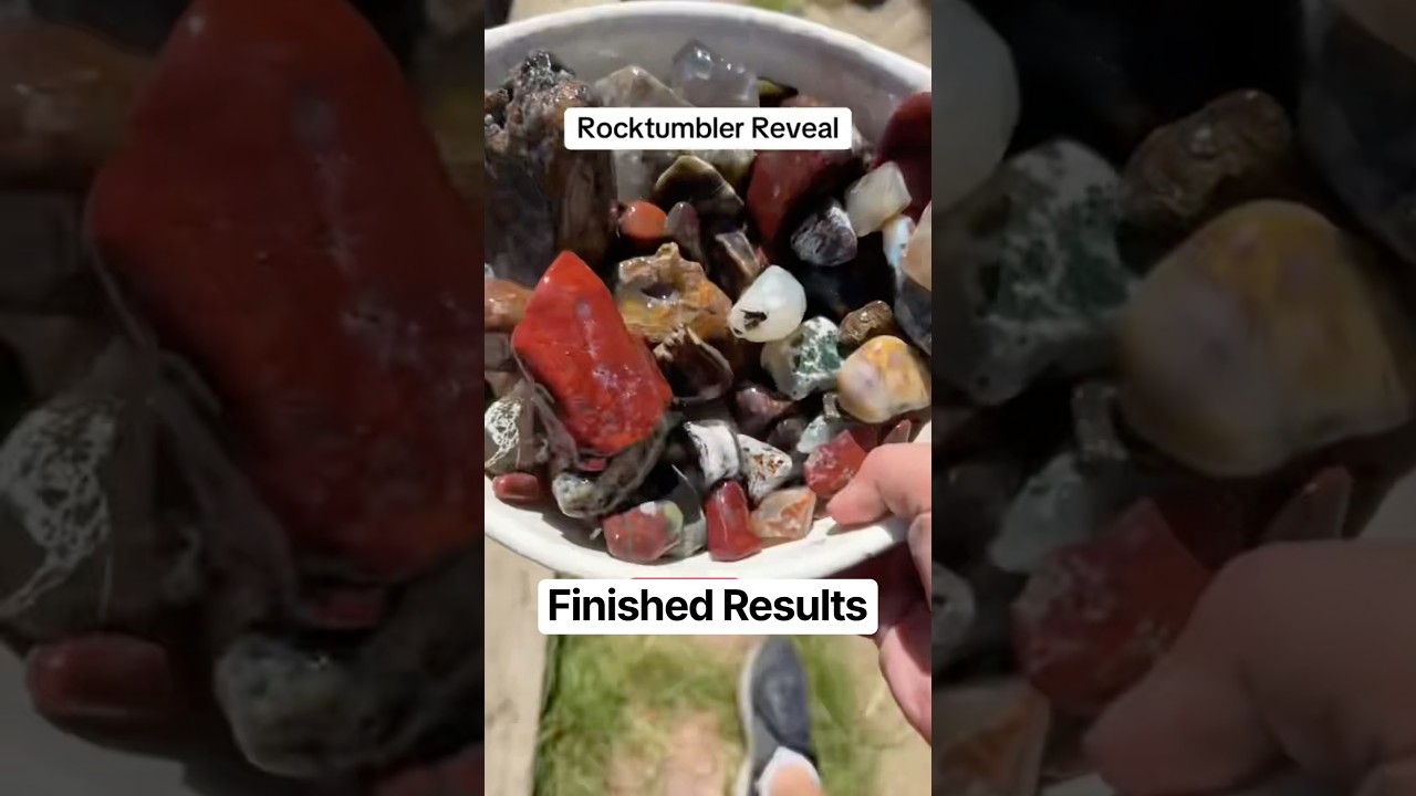 Rocktumbler reveal #rocktumbling #rocks #agate #geode #rocktumbler #crystals #gems #lapidary #fire