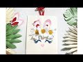 Cara membuat dekorasi hiasan kamar dari kertas dan kardus | Cute bunny paper flower wall hanging