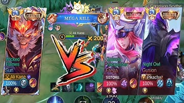 Top 1 global Sun vs Top global Ferya and Gusion in the match #Ali_Kane