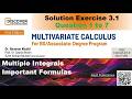 Multivariate Calculus | Exercise 3.1 (1-7) | Multiple Integrals | Chapter 3 | Dr. Nauman Khalid