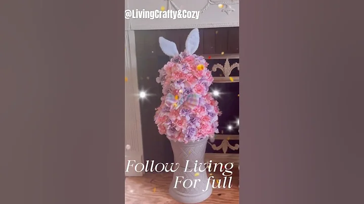 Beautiful Bunny Topiary tutorial!! #dollartreediy #diy #diyhomedecor #EasterDIY #Easter2025