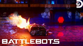 Ghost Raptor Puts Up a Fight WHILE ON FIRE!! | Battlebots | Discovery