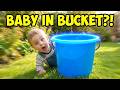 Baby Plays With a Bucket! 🪣 Funny Toddler Song