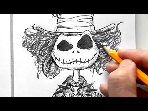 Drawing Jack Skellington l The Nightmare Before Christmas - Disney l How to draw