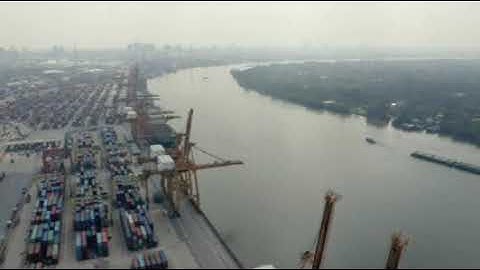 Container Port Cranes by River Free Stock Video Footage Download Clips Sport