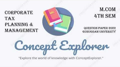 Corporate Tax Planning & Management || M.com 4th Sem || Question Paper 2022 || Gurugram University