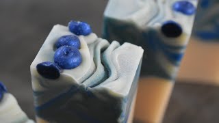 Blueberry scented Soap Making 🫐 Heat Transfer Method