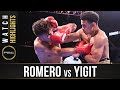 Romero vs yigit highlights july 17 2021  pbc on showtime