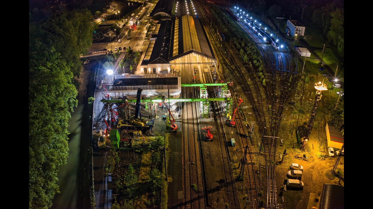Opération ferroviaire de nuit à la gare de Pau