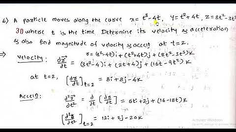Module-1: Vector Calculus (Problems on velocity and acceleration)