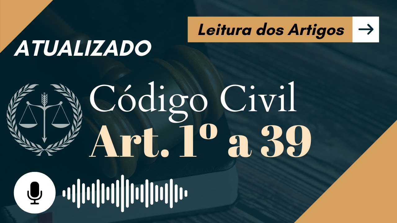 Código Civil Art. 1º a 39  em ÁUDIO (com letra) – PESSOAS NATURAIS – Voz Humana – CC Audiolivro