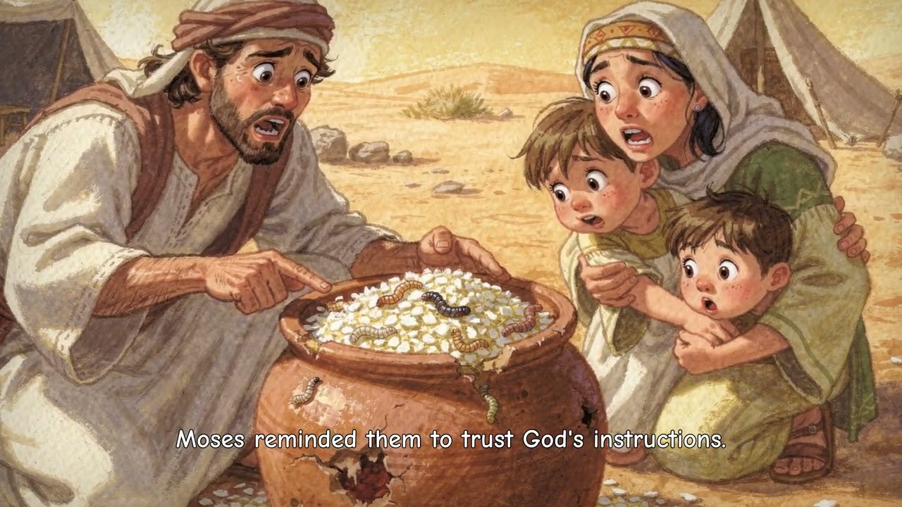 Bible story film: God Provides! Manna, Quail & Water from a Rock 🪨