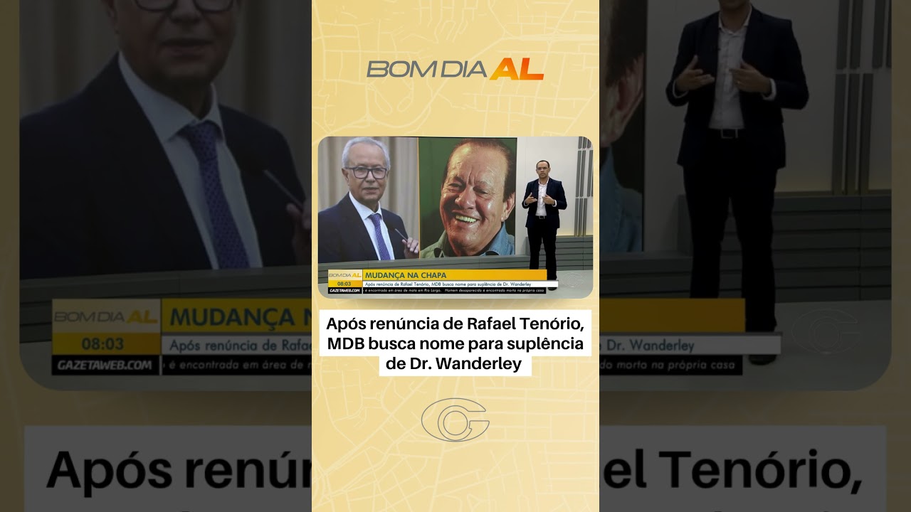 Após renúncia de Rafael Tenório, MDB busca nome para suplência de Dr. Wanderley
