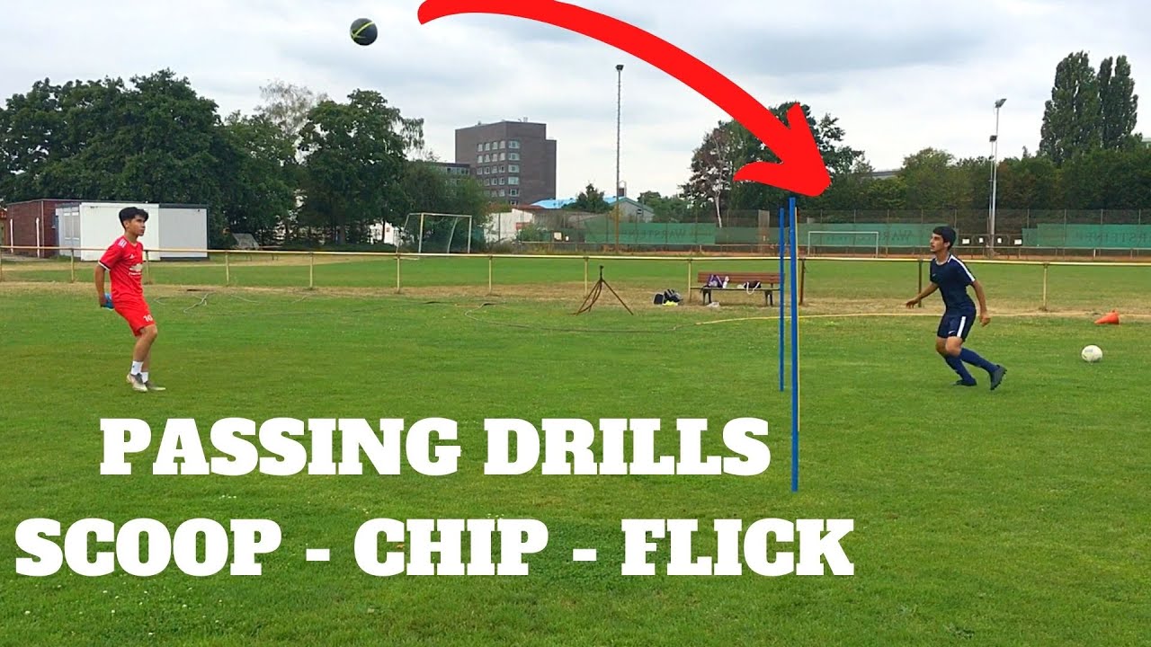 PASSING DRILLS Scoop Chip Flick Technique Training for SOCCER ⚽
